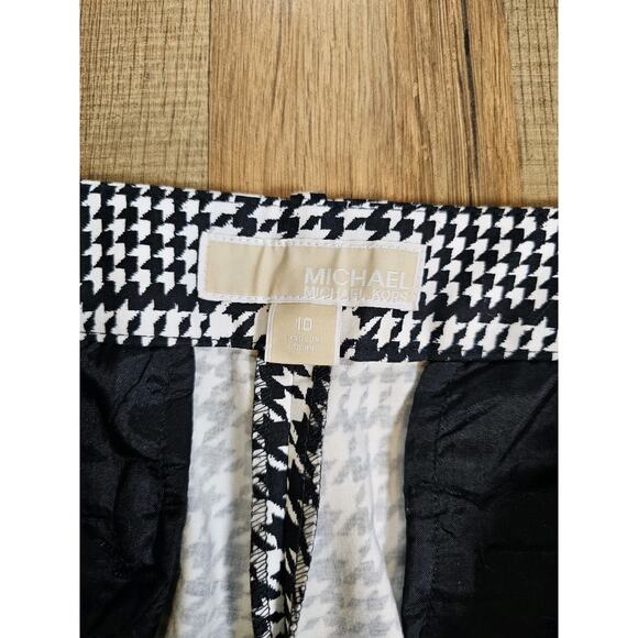 Michael Kors Houndstooth Trouser Pants Women's Size 10 Stretch Career Ankle - Picture 2 of 8